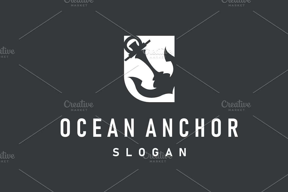 ship anchor logo symbol with simple, a Branding & Logo Template by Maylianaw28