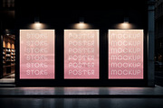 Night Storefront Posters Mockup, an Advertising Mockup by Design Squad (Thumbnail 2 of 4)