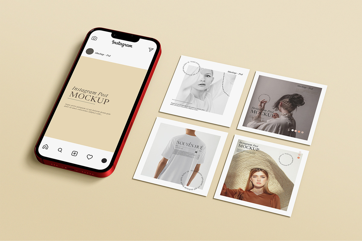 Instagram Post Mockup, a Print Template by Tahtagraphic (Photo 3 of 11)