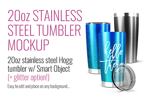 20oz Stainless Hogg Tumbler Mockup