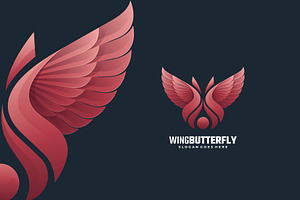 Wings Butterfly Gradient Logo