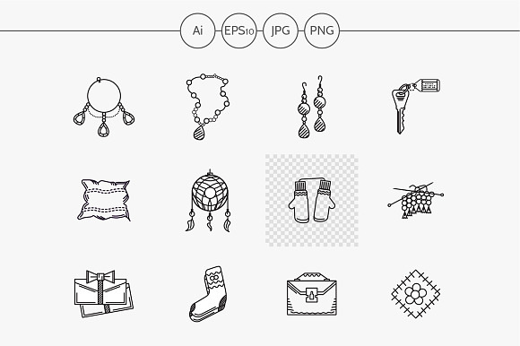 Handmade gift flat line icon. Part 1 preview 2
