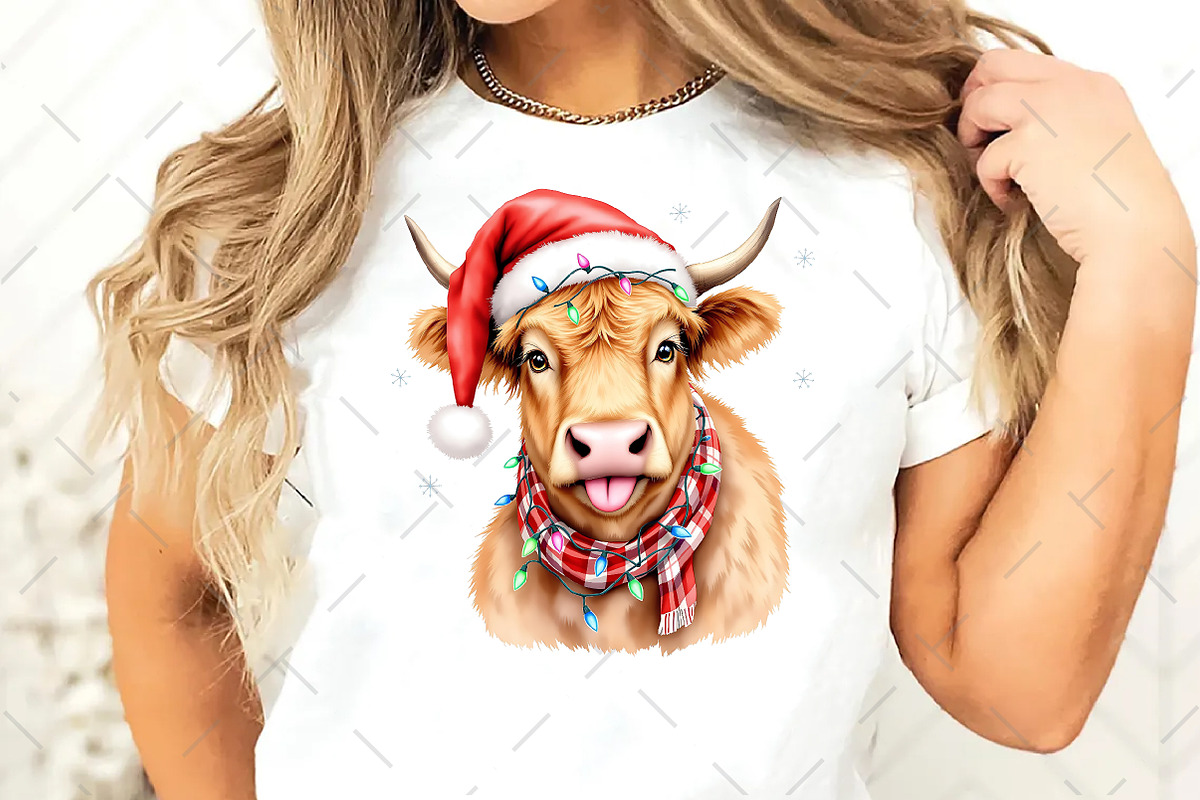 Mooey Christmas Funny png, an Illustration by Watercolor design (Photo 2 of 3)