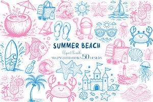 Summer Beach SVG PNG Hand Drawn Bund, an Illustration by Daily.Designs