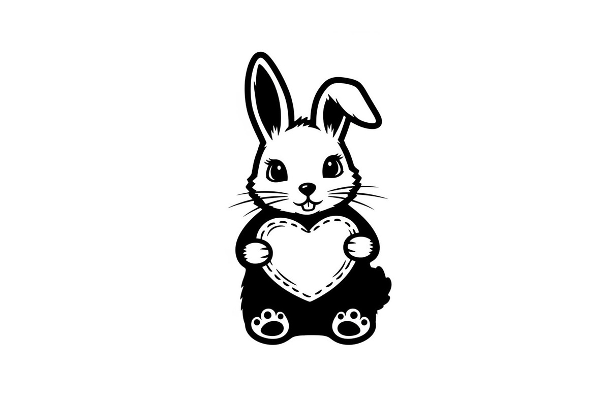 Cute Bunny Love Silhouette Icons, an Illustration by Creativeshirt (Photo 29 of 51)