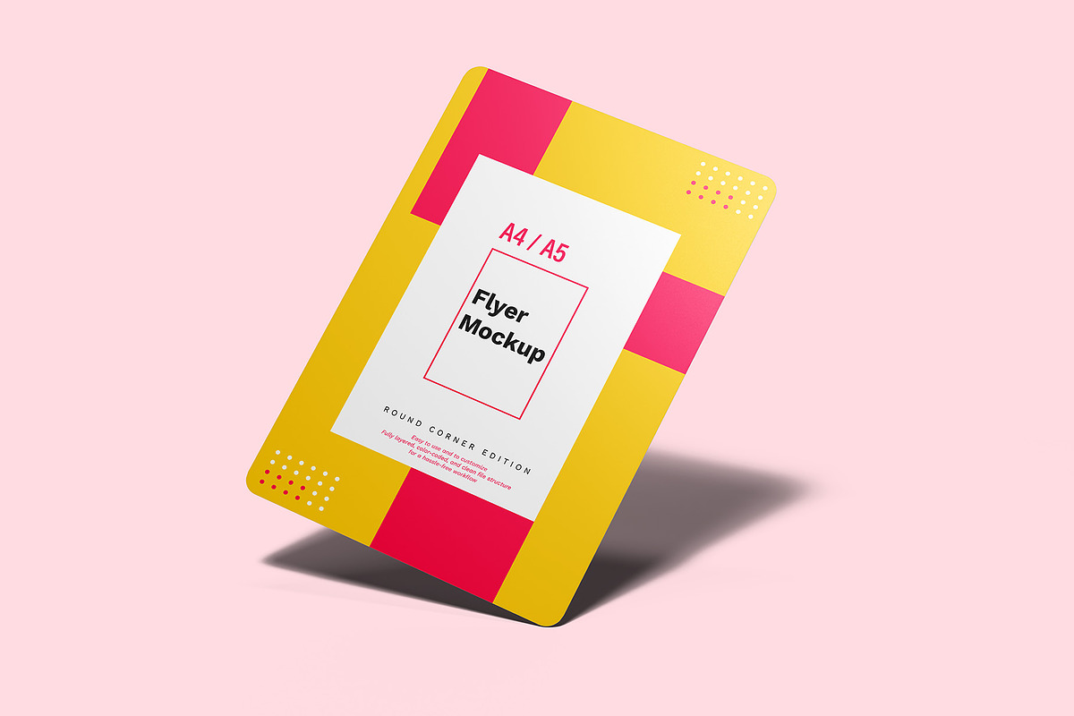 A4 / A5 Round Corner Flyer Mockup, an Advertising Mockup by Illusiongraphic (Photo 2 of 19)