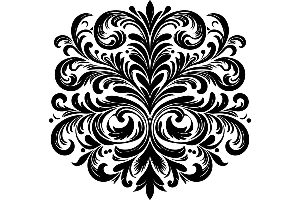 Baroque Black Floral Ornament Set, an Object Graphic by Designer_Momina (Photo 2 of 13)