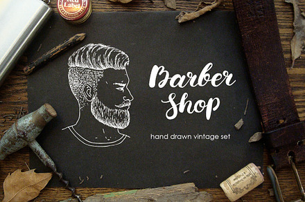 Barber Shop Sketch Set