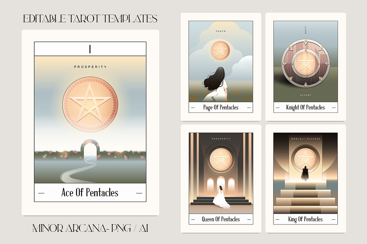Tarot Card Templates - Minor Arcana, an Illustration by Polar Vectors (Photo 8 of 15)