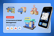 E-Commerce & Retail 3D Icon Set, a Solid Icon by twinstd (Thumbnail 1 of 5)
