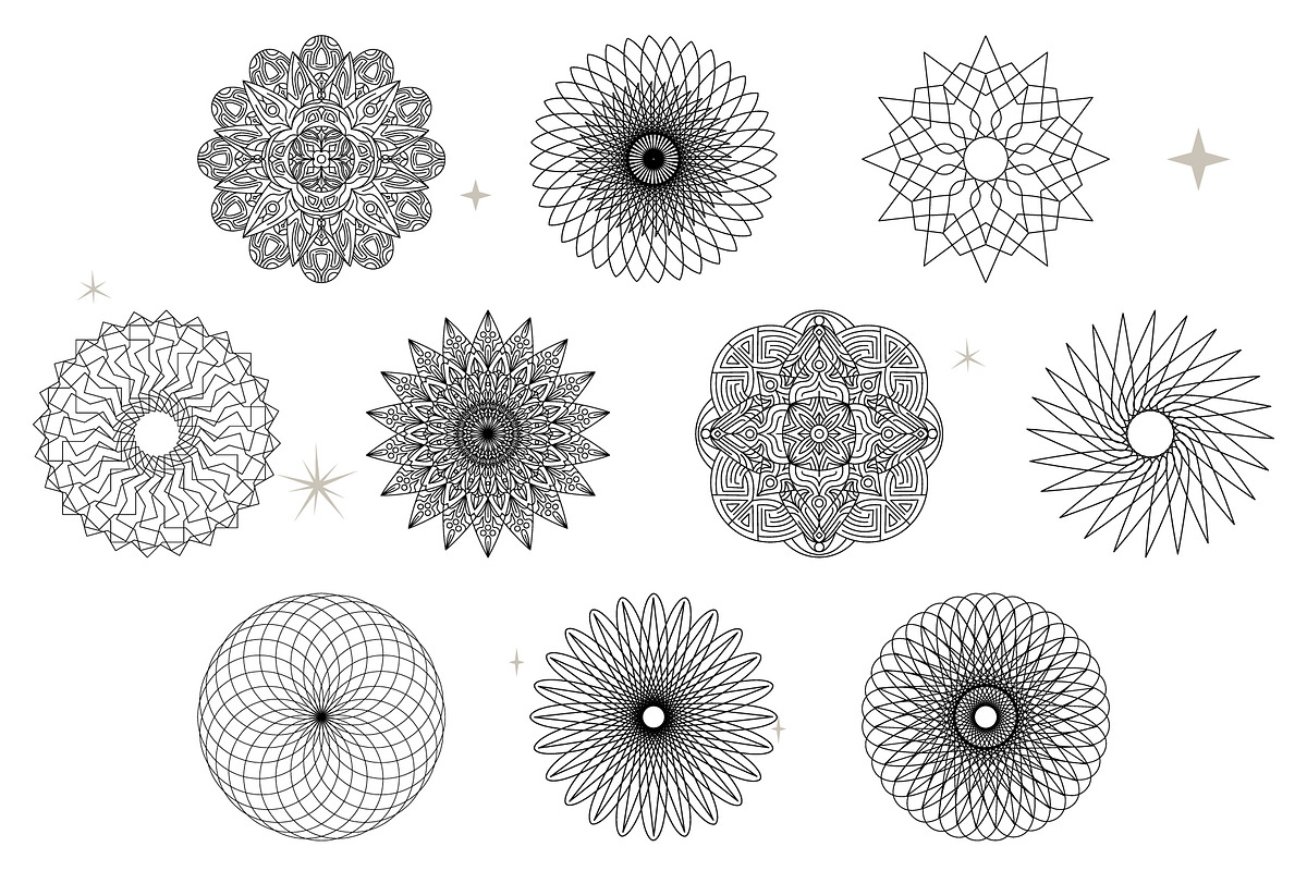 30 mandala line art, a Decorative Illustration by Pikgura (Photo 3 of 4)