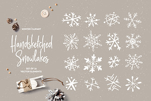 Handsketched Snowflakes Collection