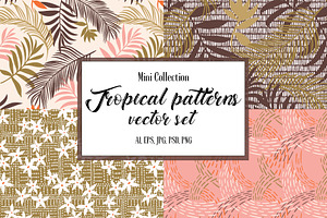 Tropical patterns. Vector set