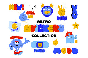 Trendy Retro Stickers Collection