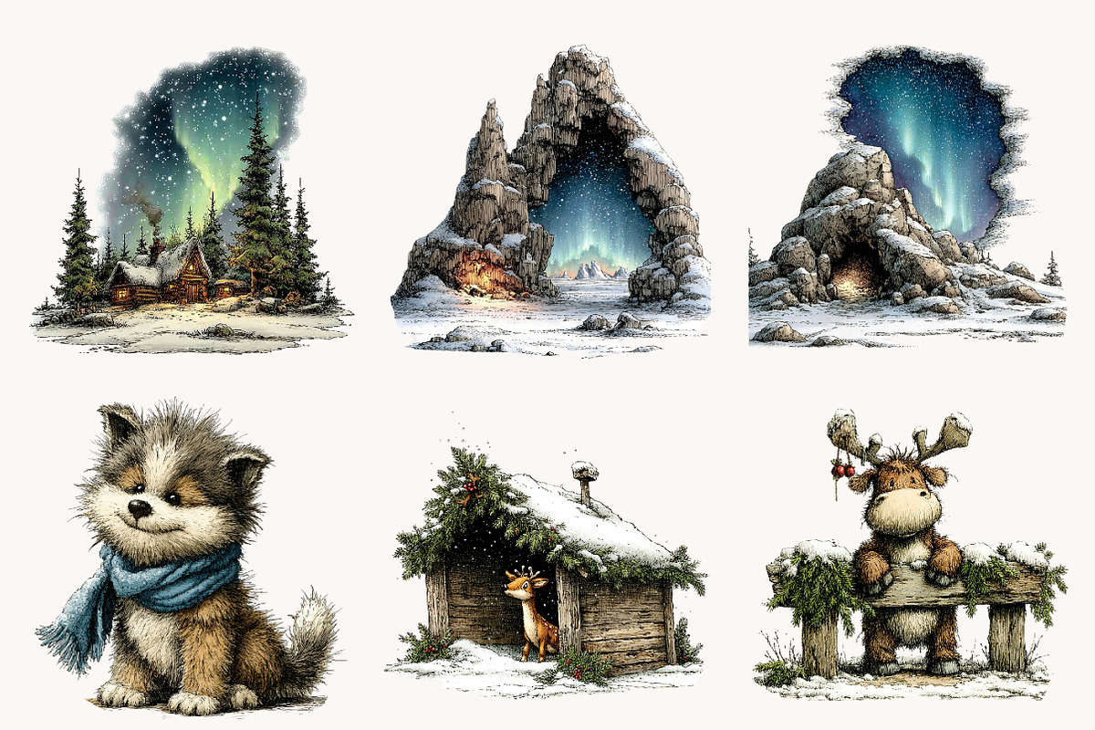 North Pole Clipart Bundle, a Seasonal Illustration by Designworld (Photo 5 of 11)