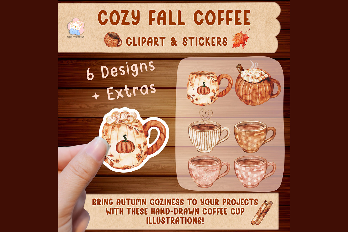 Autumn Coffee Mug Clipart & Sticker, a Seasonal Illustration by Annyillustration (Photo 3 of 4)