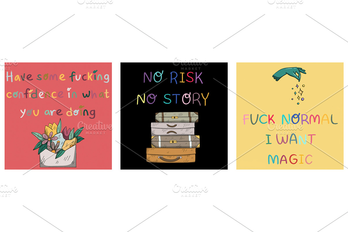 motivational emotional quotes, a Decorative Illustration by SaintPic illustrations (Photo 7 of 9)