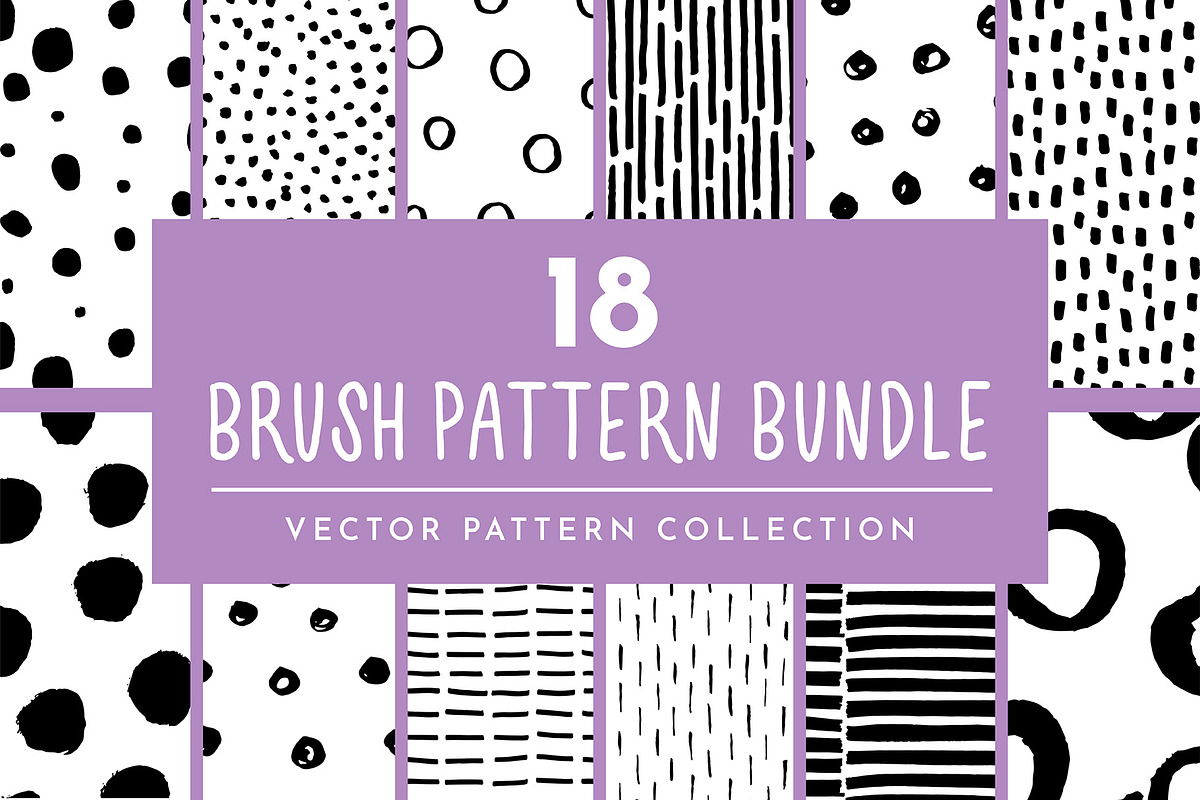 Dot Stripe Brush Pattern Bundle, a Pattern Graphic by Wildflower June (Photo 1 of 8)
