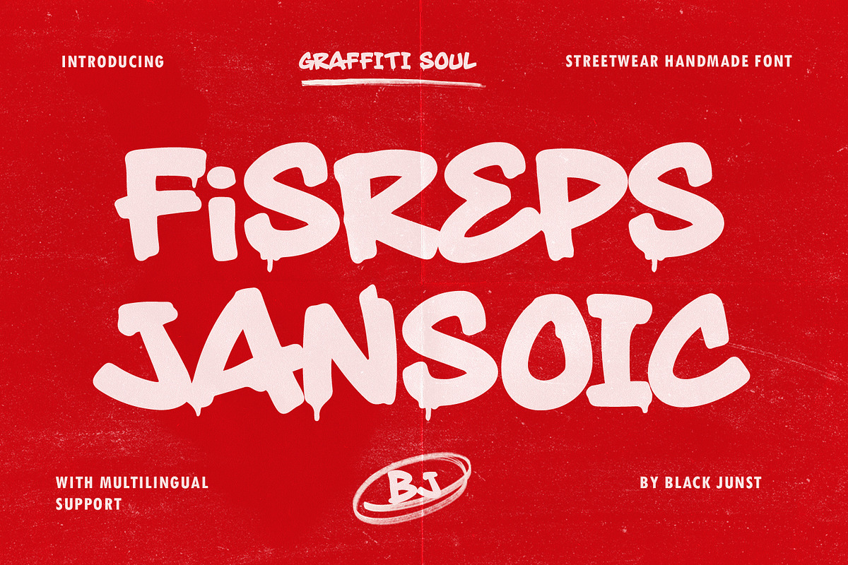 Fisreps Jansoic – Streetwear Font, a Handwritten Font by Black Junst (Photo 1 of 7)