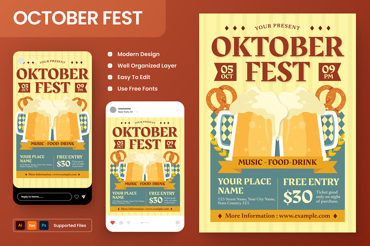 October Fest Flyer Set, a Flyer Template by Annora Studio (Photo 1 of 6)