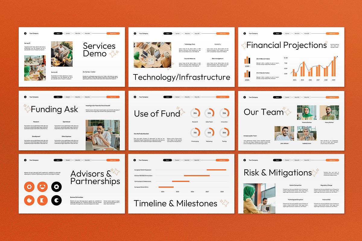 White Modern Pitch Deck Keynote, a Presentation Template by graphicook