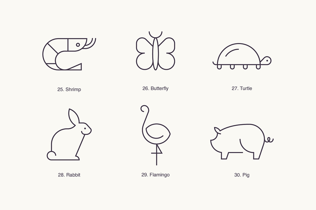 Animals - Outline Icons & Logos, a Branding & Logo Template by Paulina Sara Design (Photo 6 of 12)