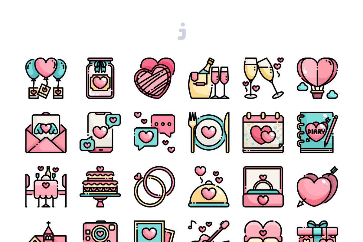 30 Romantic & Love Icon set, an Outline Icon by Just Icon (Photo 2 of 3)