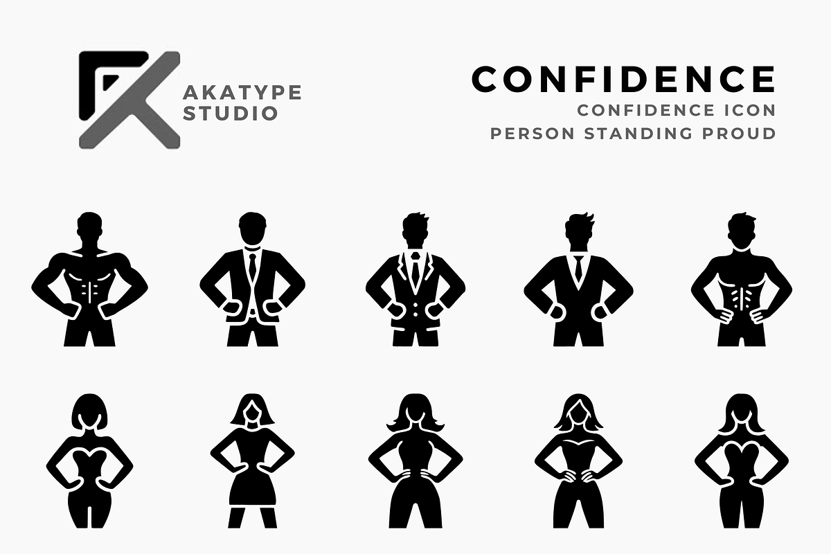 Confidence Icon Vector, a Solid Icon by Akatype Studio (Photo 1 of 3)
