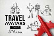 60 Travel Icons - Traveler Avatars, an Outline Icon by Hatch Design Workshop (Thumbnail 1 of 10)