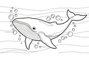 Whale Line Art Vector Bundle, an Illustration by yasushie (Thumbnail 38 of 51)