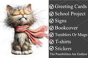 Whimsical Summer Cats Clipart Bundle, an Illustration by Canvas Craft (Thumbnail 2 of 7)