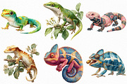 Watercolor Reptile Clipart Bundle, an Illustration by Craft Nest (Thumbnail 3 of 6)