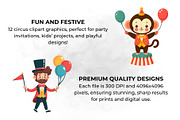 Circus Clipart PNG Carnival Arts, a Decorative Illustration by QM_ART (Thumbnail 4 of 7)