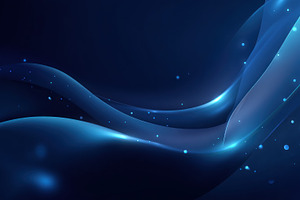Abstract flowing blue wave shapes with glowing particles on dark, an Abstract Photo by José Manuel Gelpi