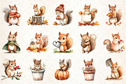 Fall Squirrels Garden Clipart, an Illustration by Rose Art (Thumbnail 3 of 4)