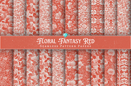 Floral Fantasy Red Patterns