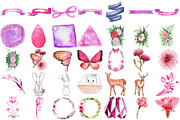 Super Pink Floral Bundle 151 PNGs, a Texture Illustration by LilyBoo Clipart (Thumbnail 3 of 7)
