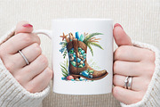 Watercolor Coastal Cowgirl Clipart, an Illustration by Sublimation Artist (Thumbnail 5 of 6)