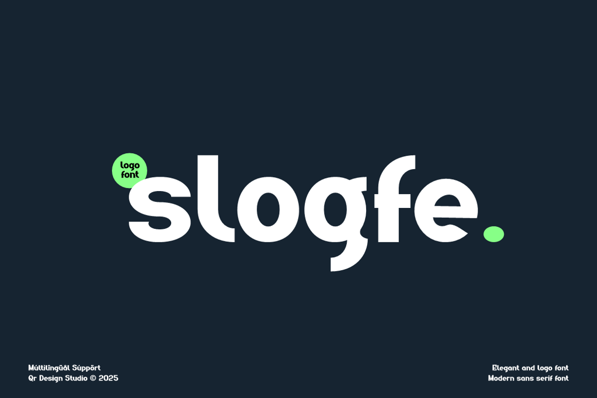 Slogfe - Corporate Logo Font, a Sans Serif Font by QR Design Studio (Photo 1 of 11)