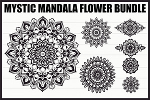Mystic Mandala Flower Bundle, an Illustration by Creativeshirt