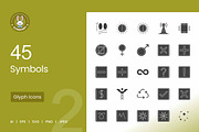45 Symbols Glyph Icons, an Icon by IconBunny (Thumbnail 1 of 2)