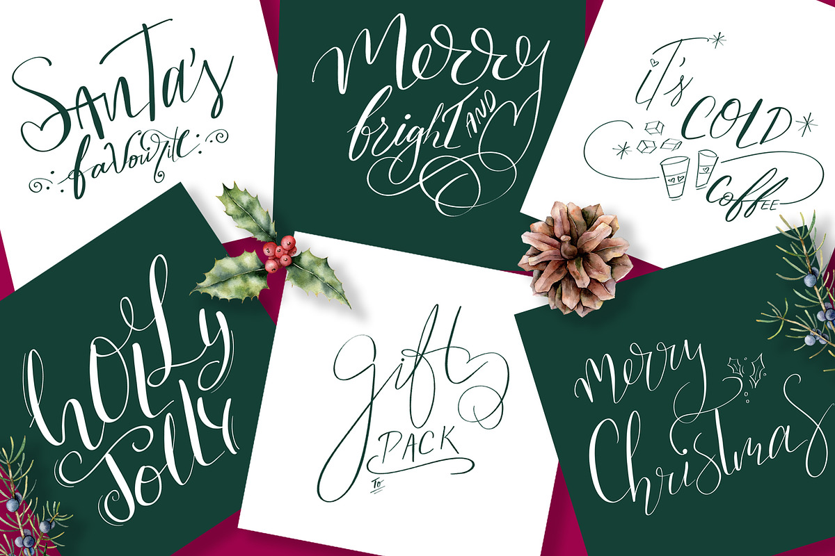 Handlettered Christmas Gift Box, an Illustration by Typography Prime (Photo 5 of 13)