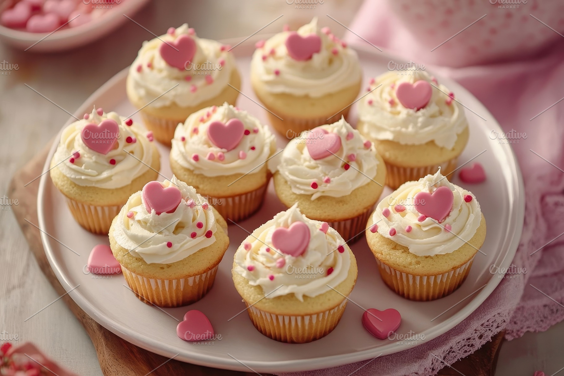 Delicious cream cheese decorated cup, a Photo by Pavel_design