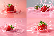 Strawberry Splashing into Pink Milk, a Food & Drink Photo by Stock Shape (Thumbnail 1 of 4)