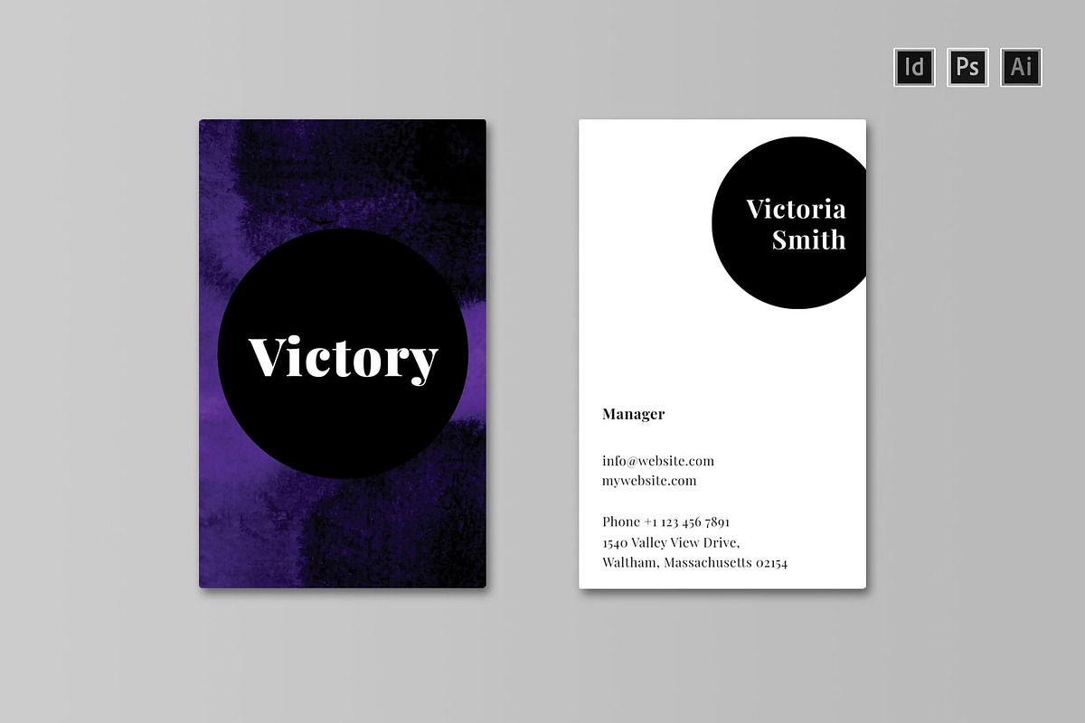 VICTORY Business Card Template, a Business Card Template by Nectarine (Photo 9 of 9)