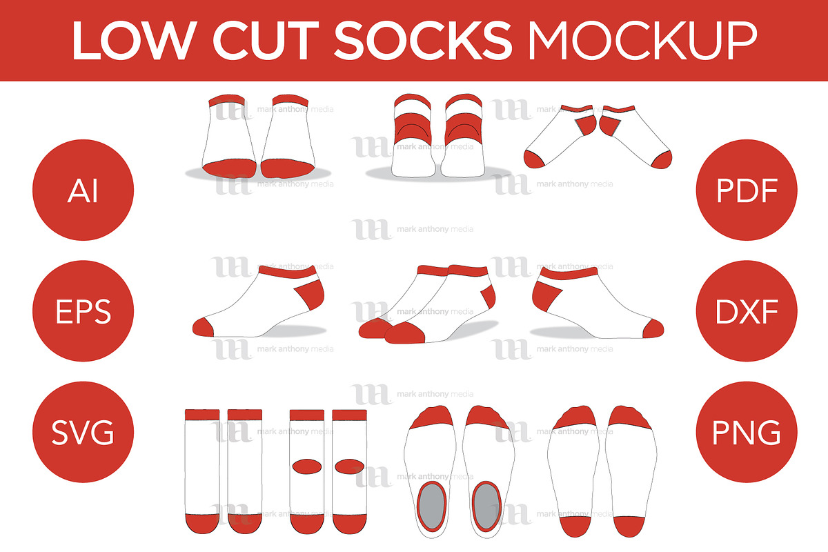 Low Cut Socks - Template Mockup, an Apparel Mockup by Mark Anthony Media (Photo 1 of 4)