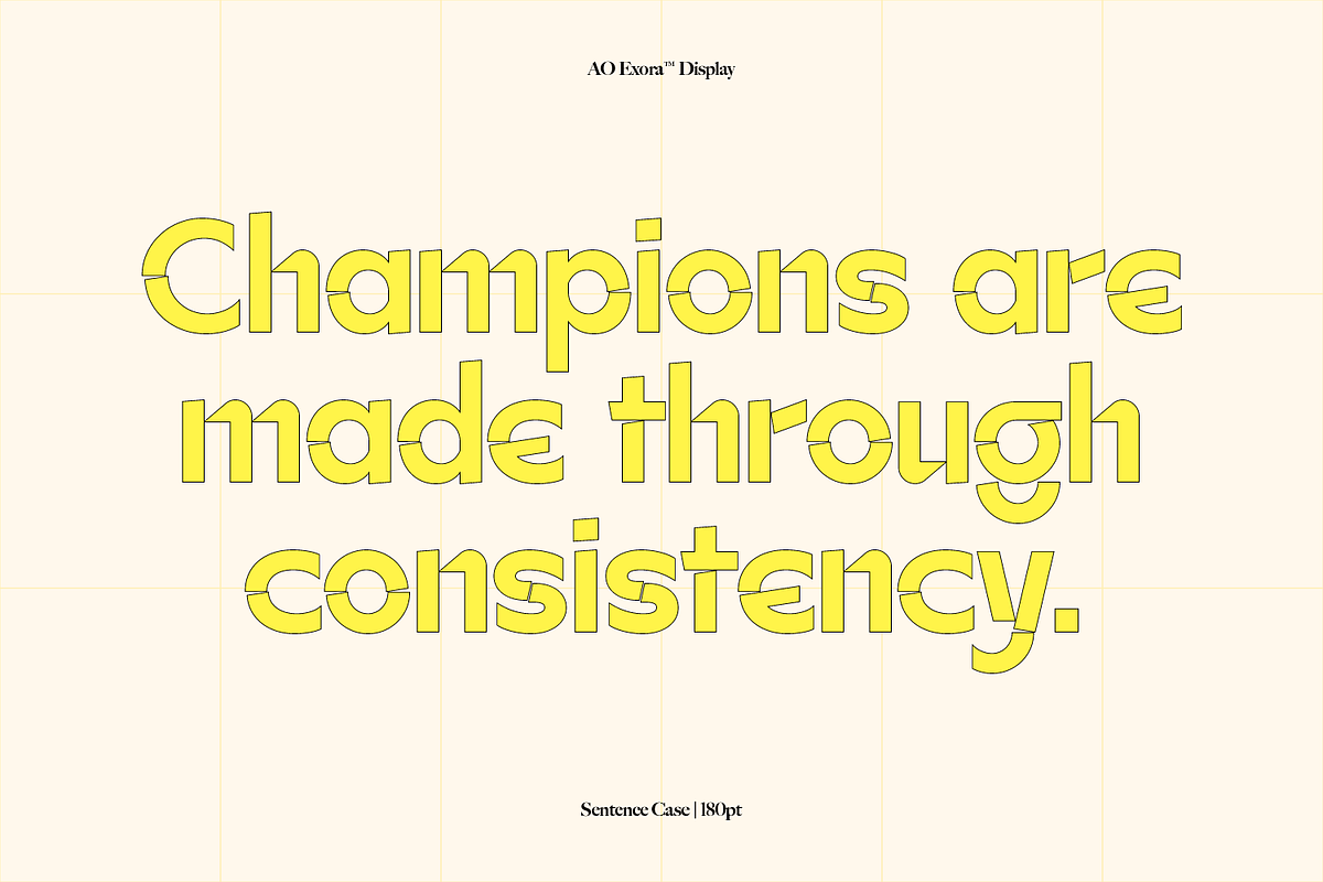 AO Exora - Experimental Stencil, a Sans Serif Font by OwunStudio (Photo 9 of 17)