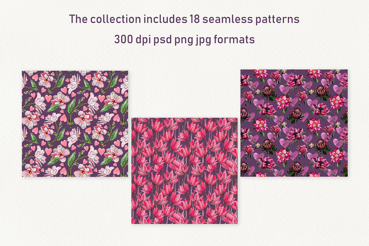 Hearts & Flowers Valentine clipart, a Pattern Graphic by Dina Guiter (Photo 6 of 13)