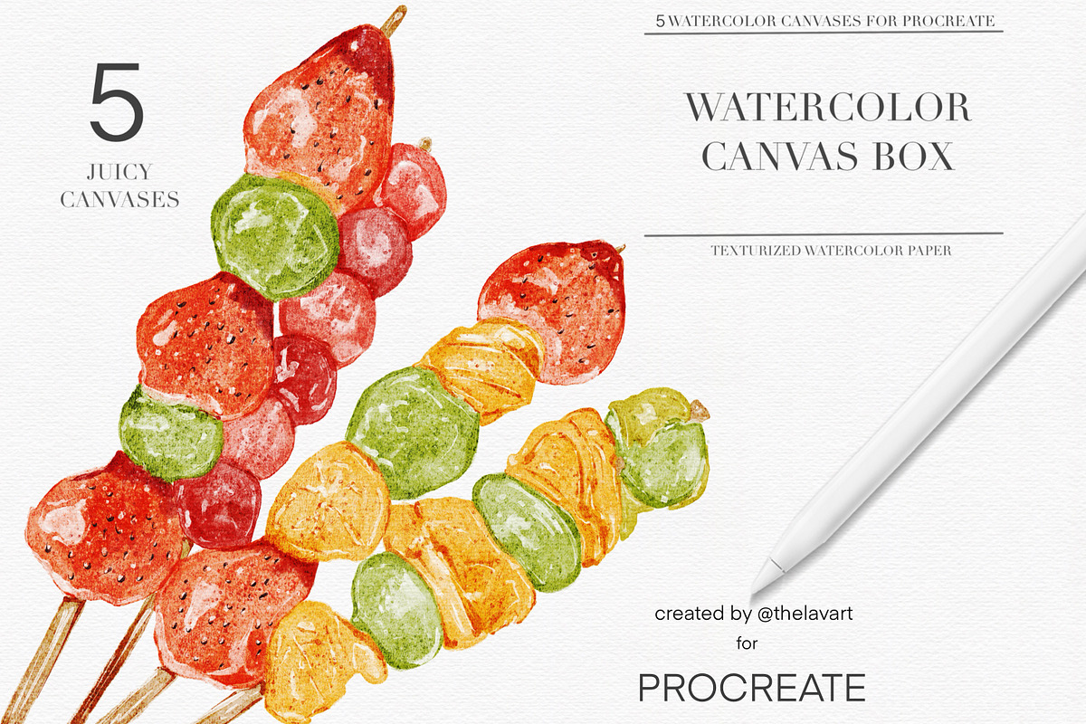 Watercolor Canvas Box for Procreate, a Brush Add-On by Liquid Amethyst Art (Photo 1 of 9)