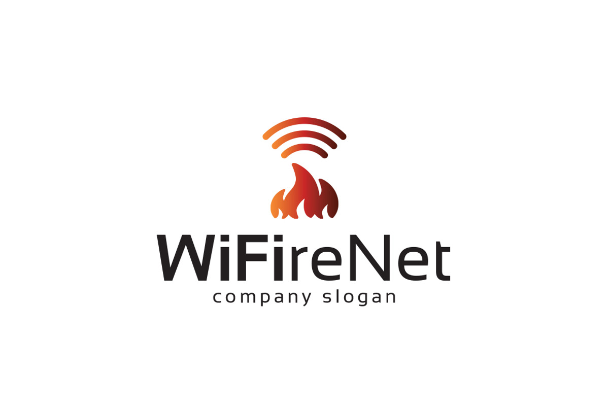Wifi Fire Net Logo, a Branding & Logo Template by EmilGuseinov (Photo 2 of 2)